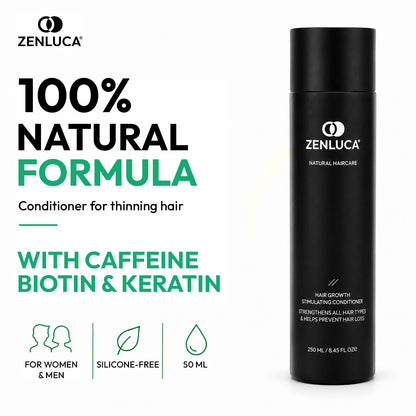 ZENLUCA Hair Growth Stimulating Conditioner with caffeine, biotin and keratin for women and men with thinning hair