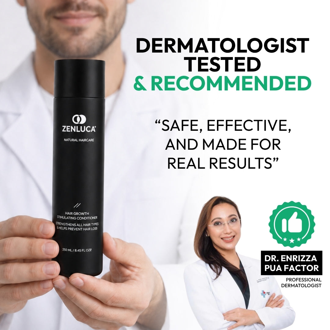 ZENLUCA Hair Growth Stimulating Conditioner, dermatologist tested and recommended by Dr. Enrizza Pua Factor