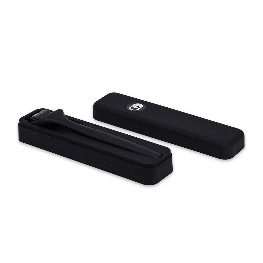 ZENLUCA Hair Growth Dermaroller next to its open travel case