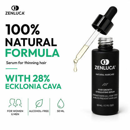 ZENLUCA Hair Growth Stimulating Serum with 28% Ecklonia Cava, alcohol-free formula for women and men with thinning hair