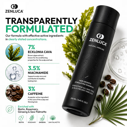 ZENLUCA Hair Growth Stimulating Shampoo with Ecklonia Cava, niacinamide and caffeine for scalp and hair care