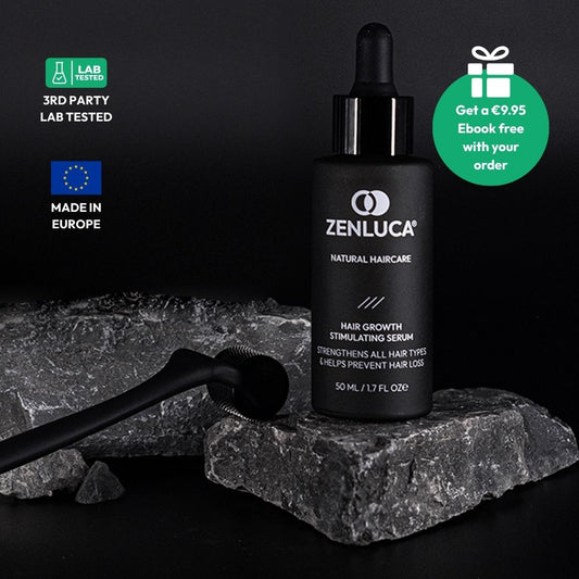 ZENLUCA Hair Growth Stimulating Serum & Roller Set, third-party lab tested and made in Europe